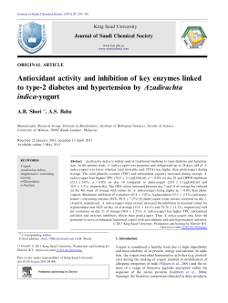 Antioxidant activity and inhibition of key enzymes linked