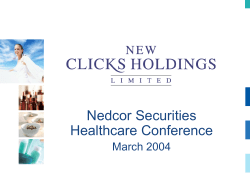 2004 Nedcor Securities Conference Presentation