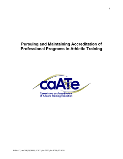 Pursuing and Maintaining Accreditation Document