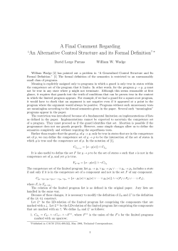 An Alternative Control Structure and its Formal Definition