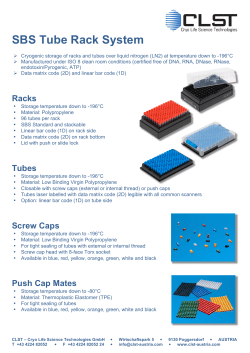 SBS Tube Rack System - Cryo Life Science Technologies GmbH