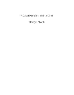 Algebraic Number Theory