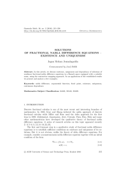 Solutions of fractional nabla difference equations -