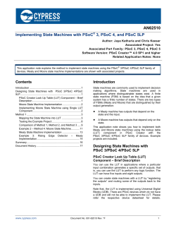 Implementing State Machines with PSoC® 3 / PSoC 5LP