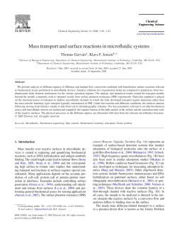 Mass transport and surface reactions in microfluidic