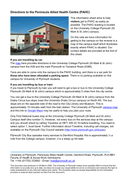 Directions to the Peninsula Allied Health Centre (PAHC) This