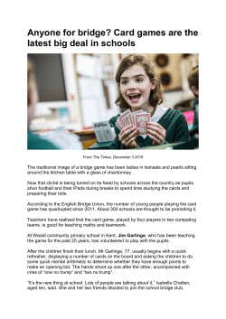 Anyone for bridge? Card games are the latest big deal