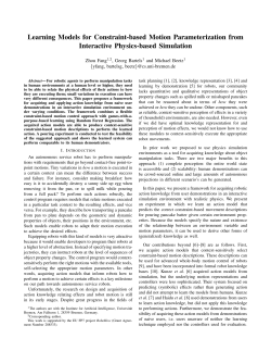 Learning Models for Constraint-based Motion Parameterization from