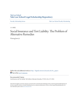 Social Insurance and Tort Liability: The Problem of Alternative