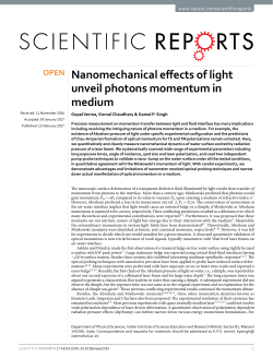 Nanomechanical effects of light unveil photons momentum