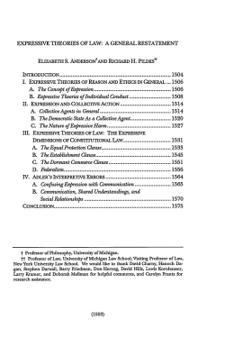 Expressive Theories of Law: A General Restatement
