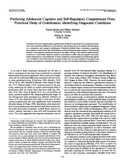 Predicting Adolescent Cognitive and Self