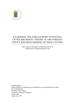 examining the explanatory potential of poliheuristic theory in