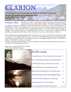 clarion - Colorado Lake and Reservoir Management Association