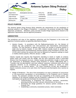 Antenna System Siting Protocol Policy