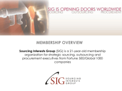SIG provides a deep network across strategic sourcing, procurement