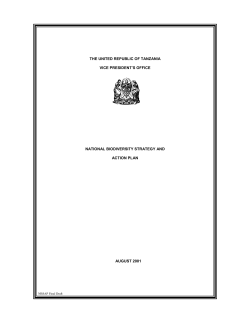 CBD Strategy and Action Plan - United Republic of Tanzania