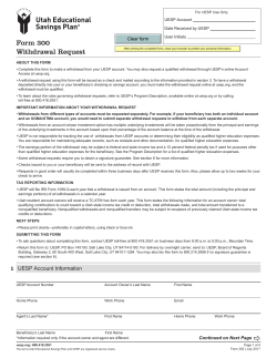 Form 300 Withdrawal Request - Utah Educational Savings Plan