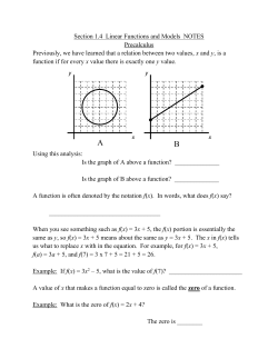 1.4 Linear functions and models