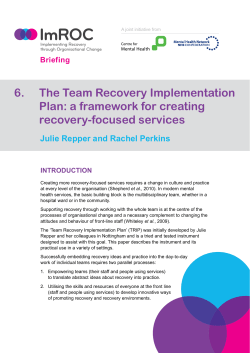 ImROC Team Recovery Implementation Plan