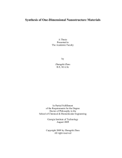 Synthesis of One-Dimensional Nanostructure Materials