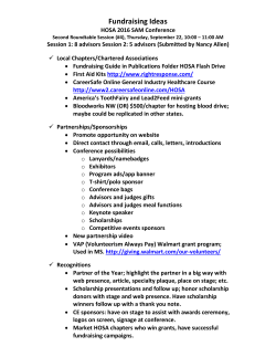 Fundraising Ideas HOSA 2016 SAM Conference