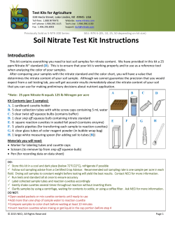 Instructions for NECi Soil Agricultural Nitrate Test Kit