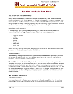 Stench Chemicals - Department of Mechanical Engineering