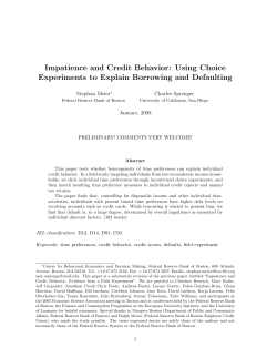 Impatience and Credit Behavior - The University of Texas at Dallas