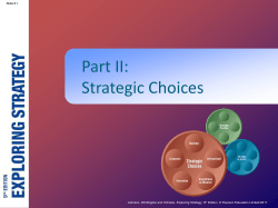 Part 2: Strategic Choices