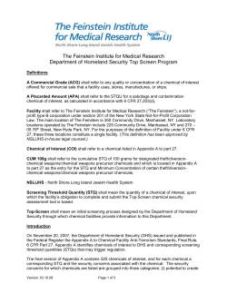 Department of Homeland Security Top Screen Program