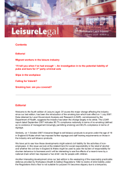 Migrant workers in the leisure industry