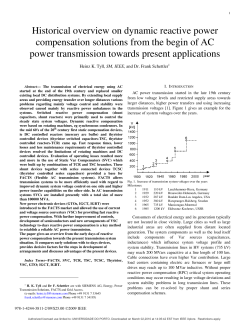 Historical overview on dynamic reactive power compensation