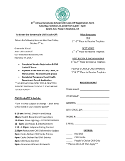 To Enter the Greenvale Chili Cook-Off: Chili