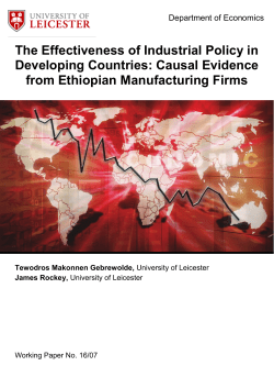 Causal Evidence from Ethiopian Manufacturing Firms