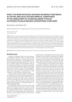 effect of neem pesticide (achook) on midgut enzymatic activities and