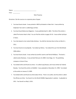 Name Hour ______ MLA Practice Directions: Cite the sources on a