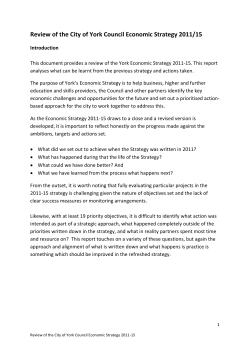 Review of the City of York Council Economic Strategy 2011/15