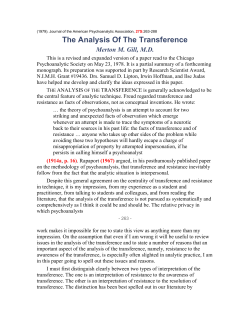 How the Transference Is Encouraged to Expand