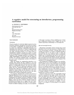 A cognitive model for structuring an introductory programming