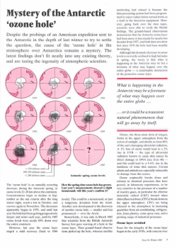 Mystery of the Antarctic `ozone hole`