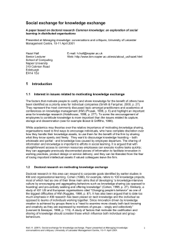 Social exchange for knowledge exchange