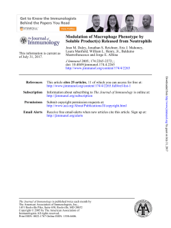 Modulation of Macrophage Phenotype by Soluble Product(s