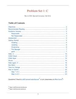 Problem Set 1: C - This is CS50. Harvard University. Fall 2014.