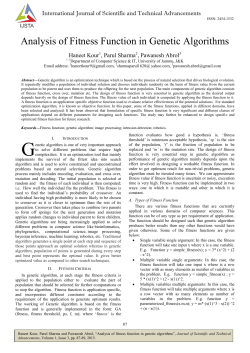 17. Analysis of Fitness Function in Genetic Algorithms