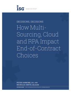 Sourcing, Cloud and RPA Impact End-of-Contract Choices