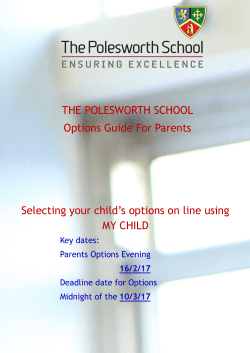 THE POLESWORTH SCHOOL Options Guide For Parents Selecting