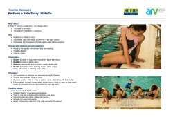 Teacher Resource Perform a Safe Entry: Slide In