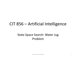 State Space Search Water Jug Problem