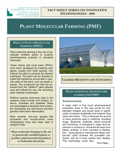 plant molecular farming (pmf) - Canadian Institute for Environmental